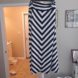 Black and white Chevron maxi  skirt